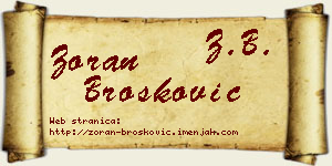 Zoran Brošković vizit kartica